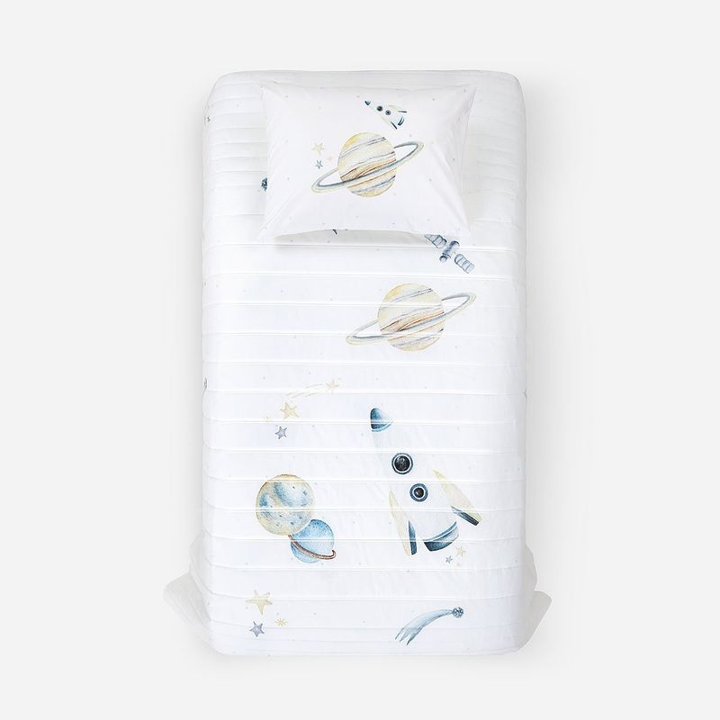 ROSEN - Cubrecama Rosen Kids Algodón Universo 1,5 Plazas