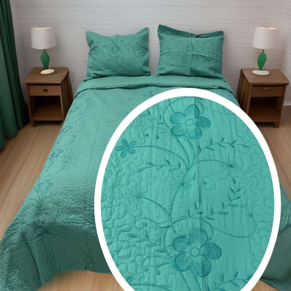 GENERICO - CUBRECAMA BORDADO 2 PLAZAS