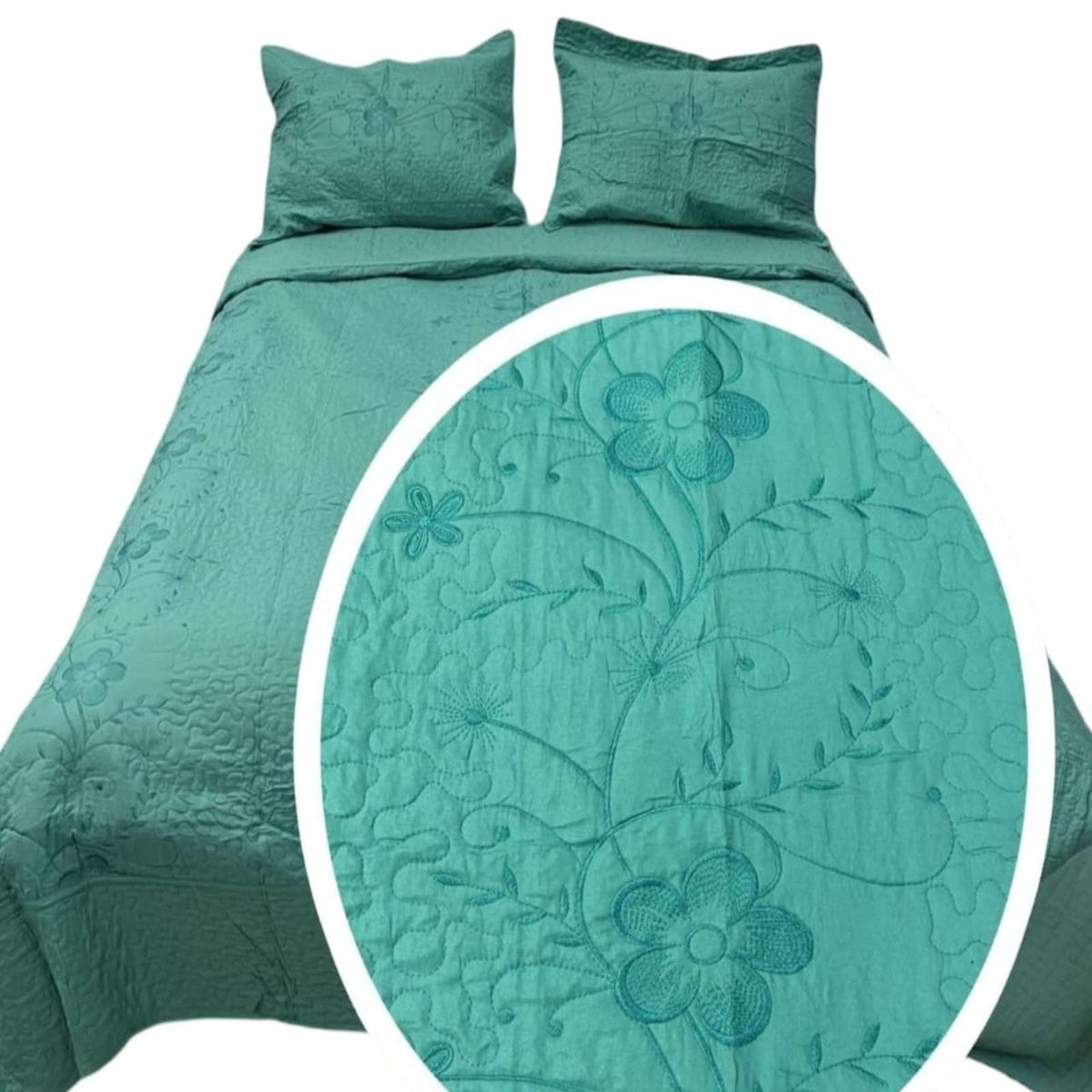 GENERICO - CUBRECAMA BORDADO 2 PLAZAS