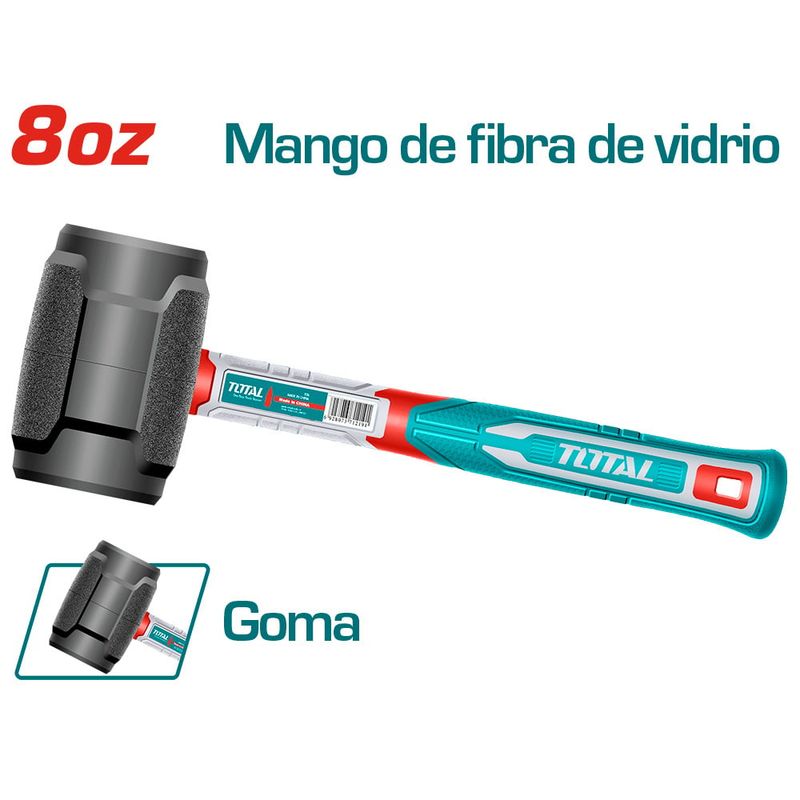 TOTAL - Martillo Goma 8oz Total