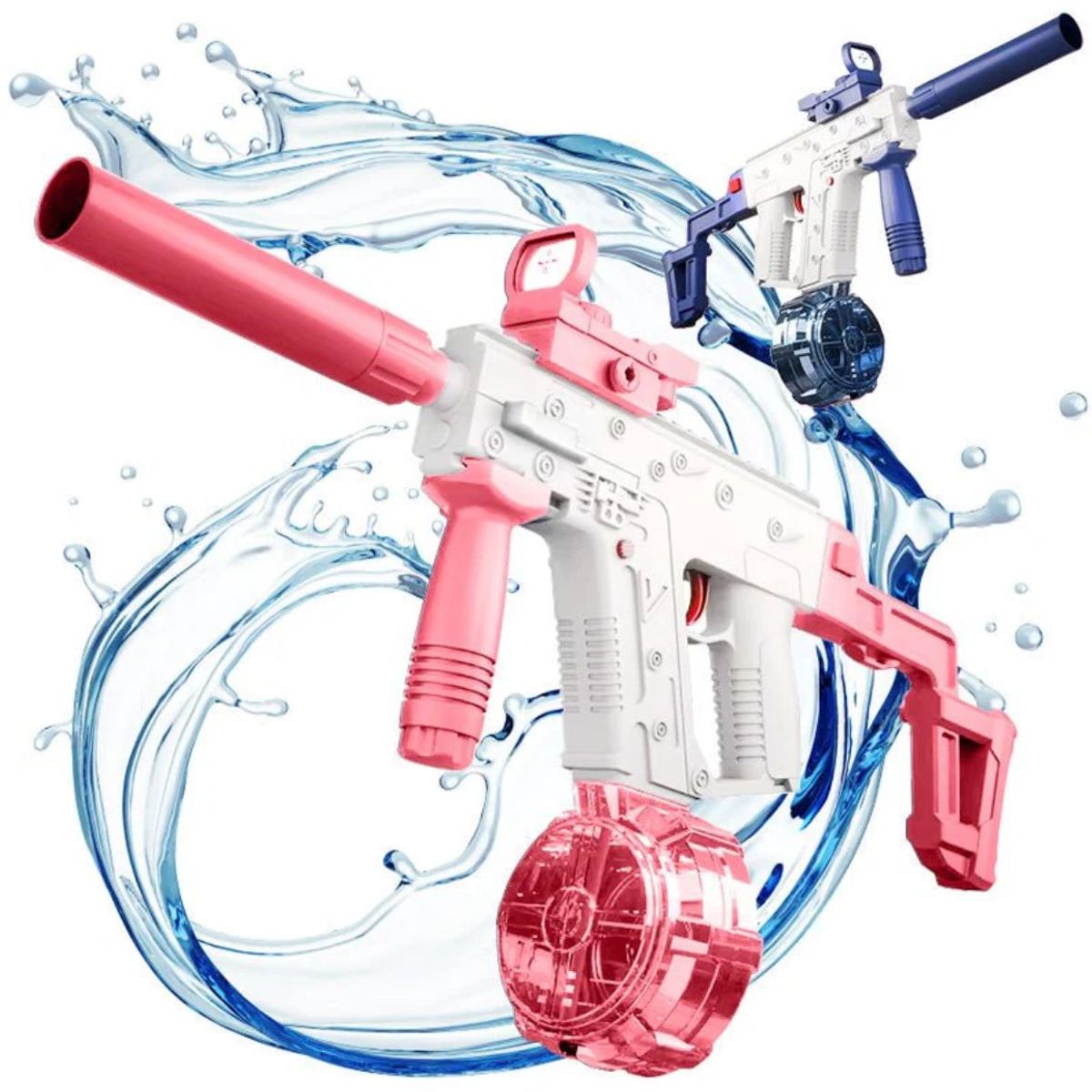 GENERICO - Pistola Lanza Agua Eléctrica Uzi Rosado Juguete Verano