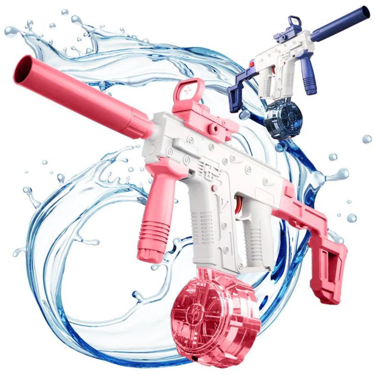 GENERICO - Pistola Lanza Agua Eléctrica Uzi Rosado Juguete Verano