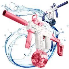 GENERICO - Pistola Lanza Agua Eléctrica Uzi Rosado Juguete Verano