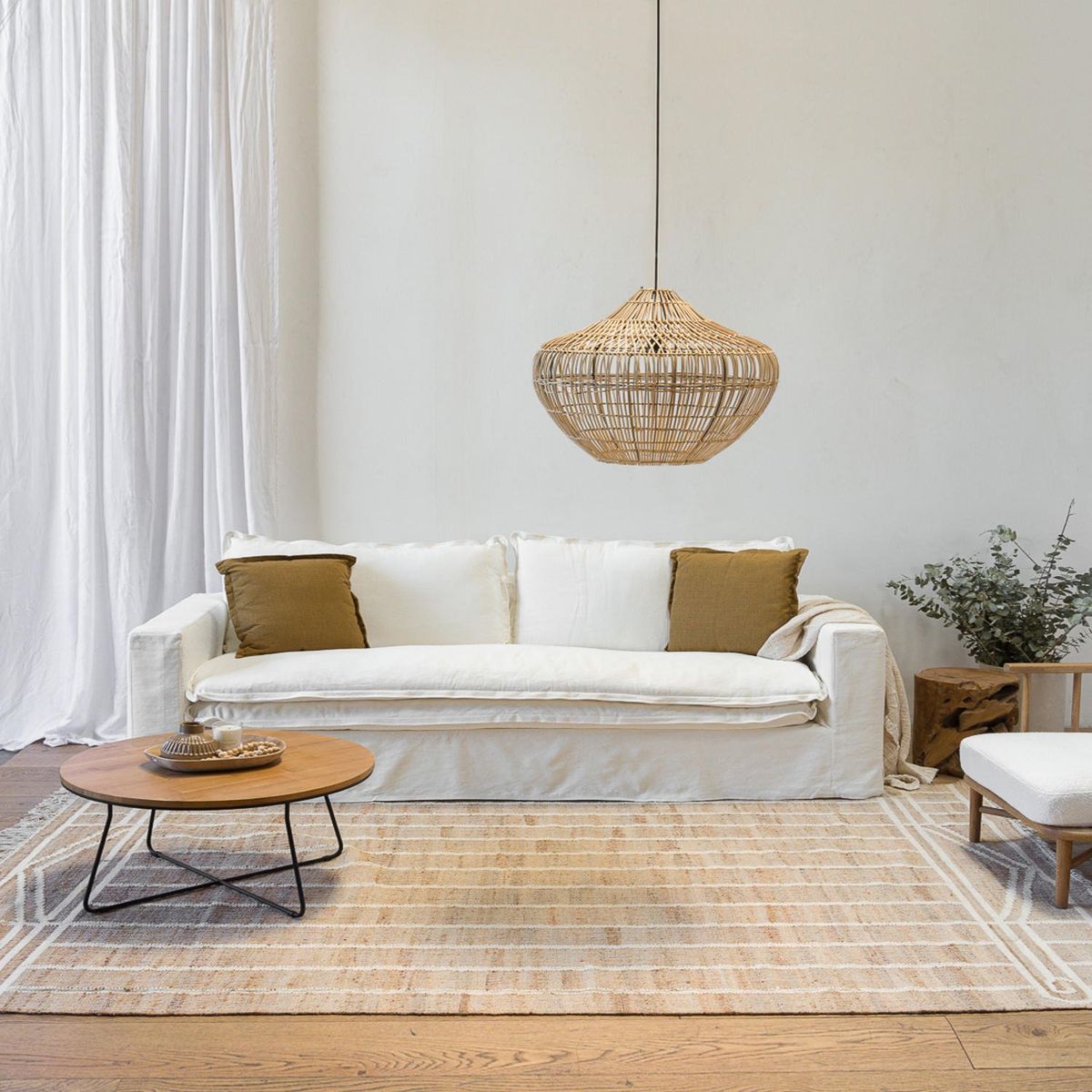 AMOBLE - Sofa Soho Blanco 240 Amoblé