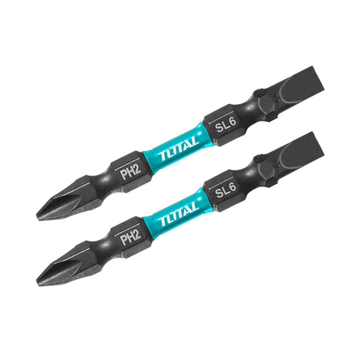 TOTAL - Puntas de Destornillador de Impacto S2 PH2 SL6 65MM Total