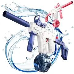 GENERICO - Pistola Lanza Agua Eléctrica Uzi Azul Juguete Verano