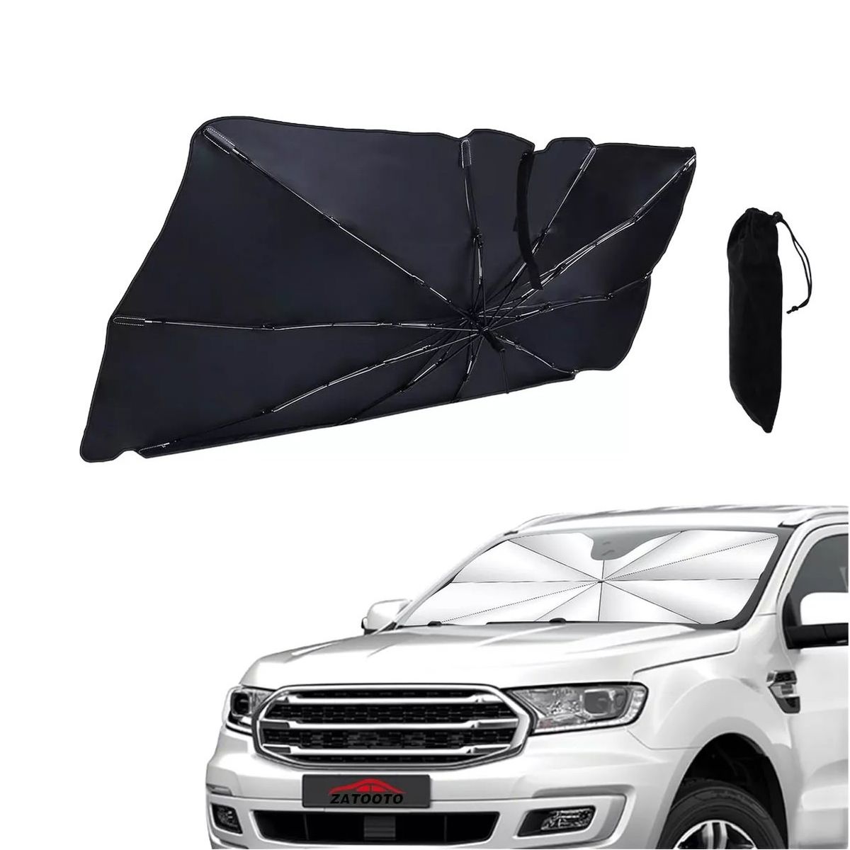 GENERICO - x2 Quitasol Parasol Parabrisa Auto Tipo Sombrilla Cubre Sol