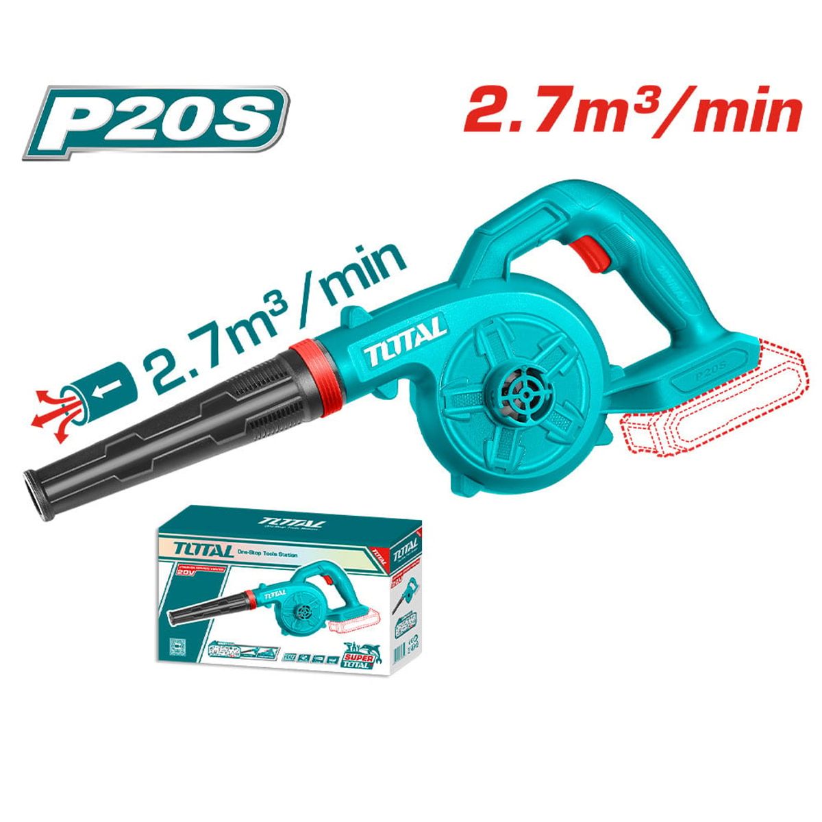 TOTAL - Soplador Inalámbrico 27m³min Total