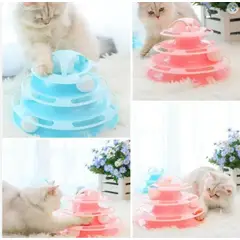 GENERICO - Juguete Didáctico Torre De Gatos De 4 Niveles Y 4 Pelotitas.