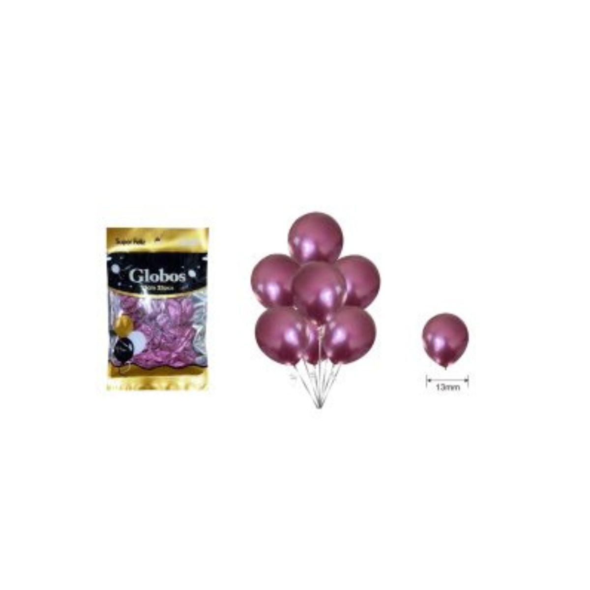 GENERICO - GLOBOS CROMADOS 13 CM  25 PCS