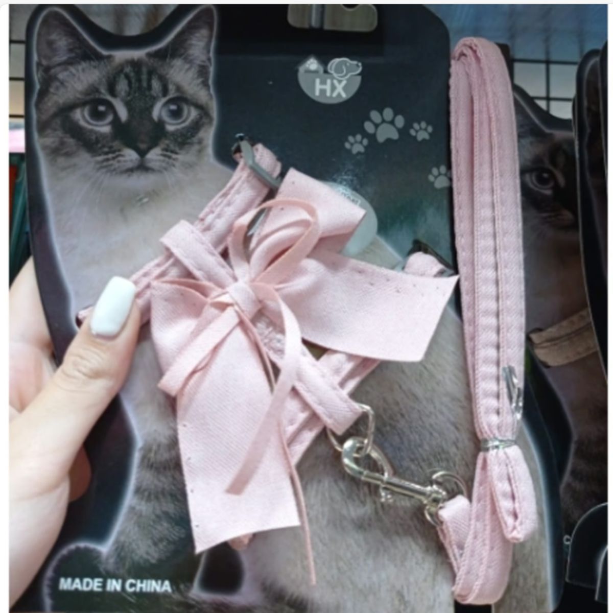 GENERICO - Arnes Para Gatos Con Forma De Lazo Rosa