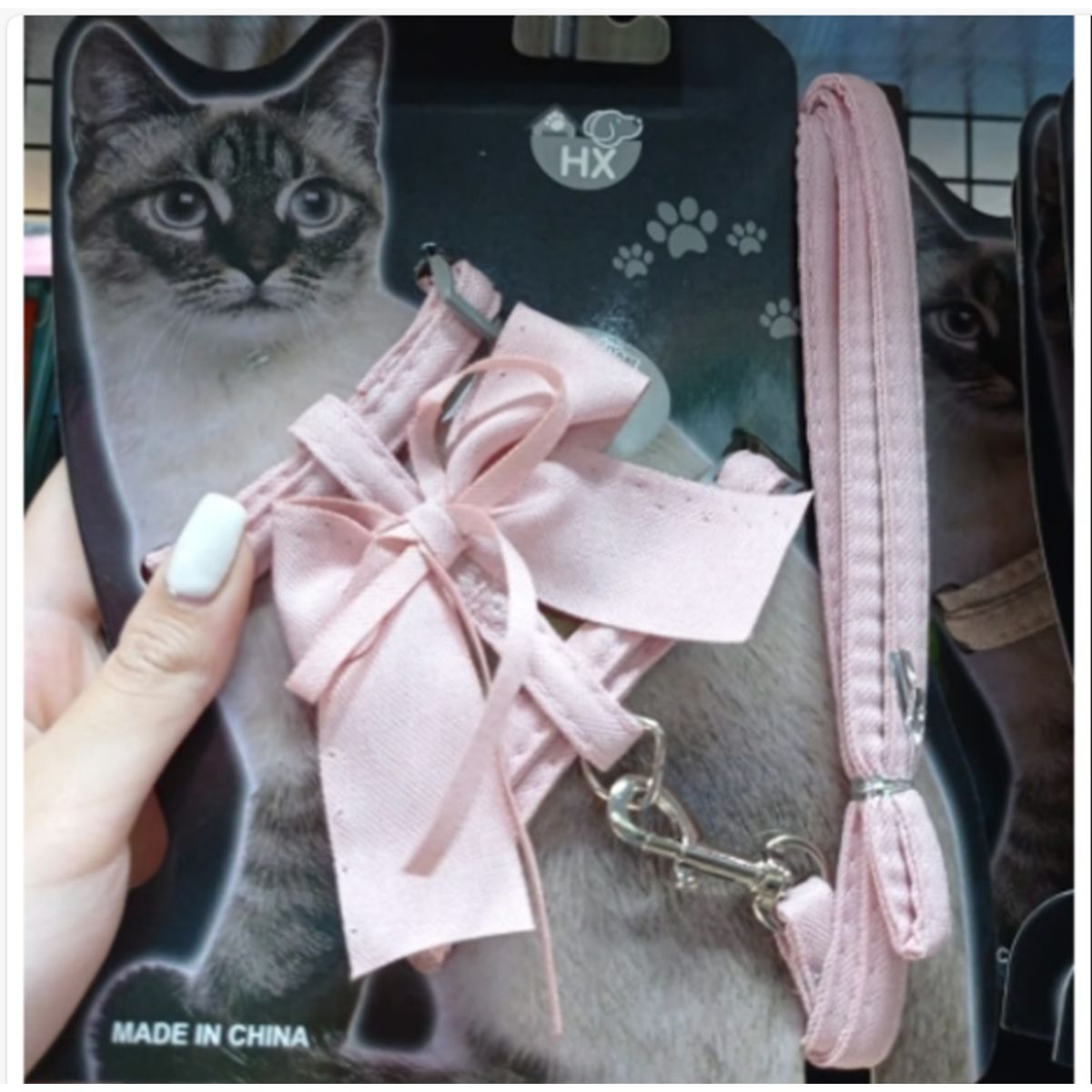 GENERICO - Arnes Para Gatos Con Forma De Lazo Rosa