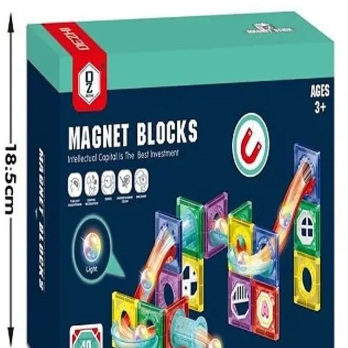 GENERICO - Caja lego bloques magnetico bloques 40 piezas 18.5 x 26 cm