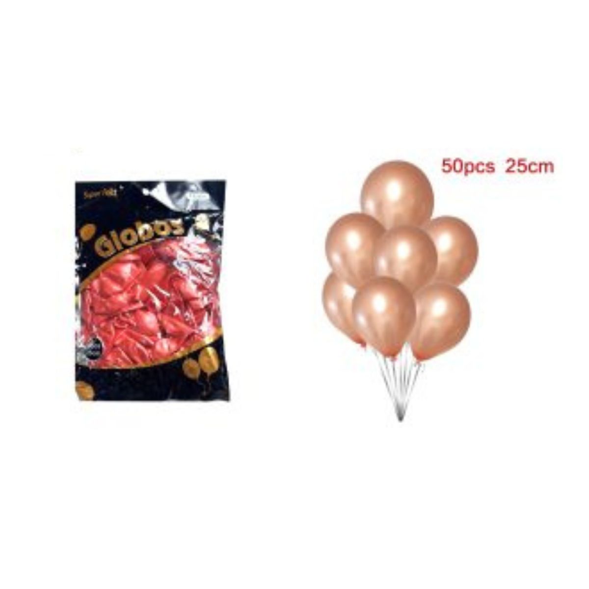 GENERICO - GLOBOS CROMADOS 25 CM 50 PCS