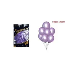 GENERICO - GLOBOS CROMADOS 25 CM 50 PCS