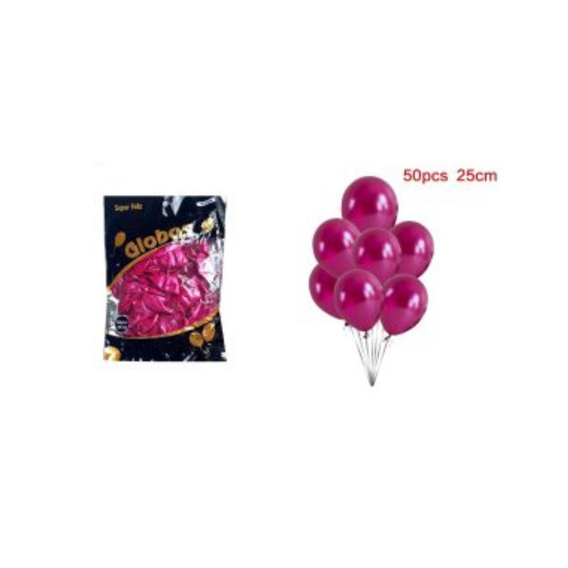GENERICO - GLOBOS CROMADOS 25 CM 50 PCS