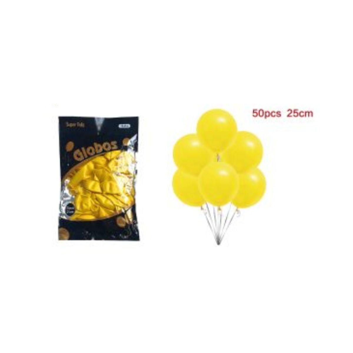 GENERICO - GLOBOS CROMADOS 25 CM 50 PCS