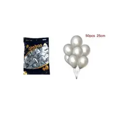 GENERICO - GLOBOS CROMADOS 25 CM 50 PCS