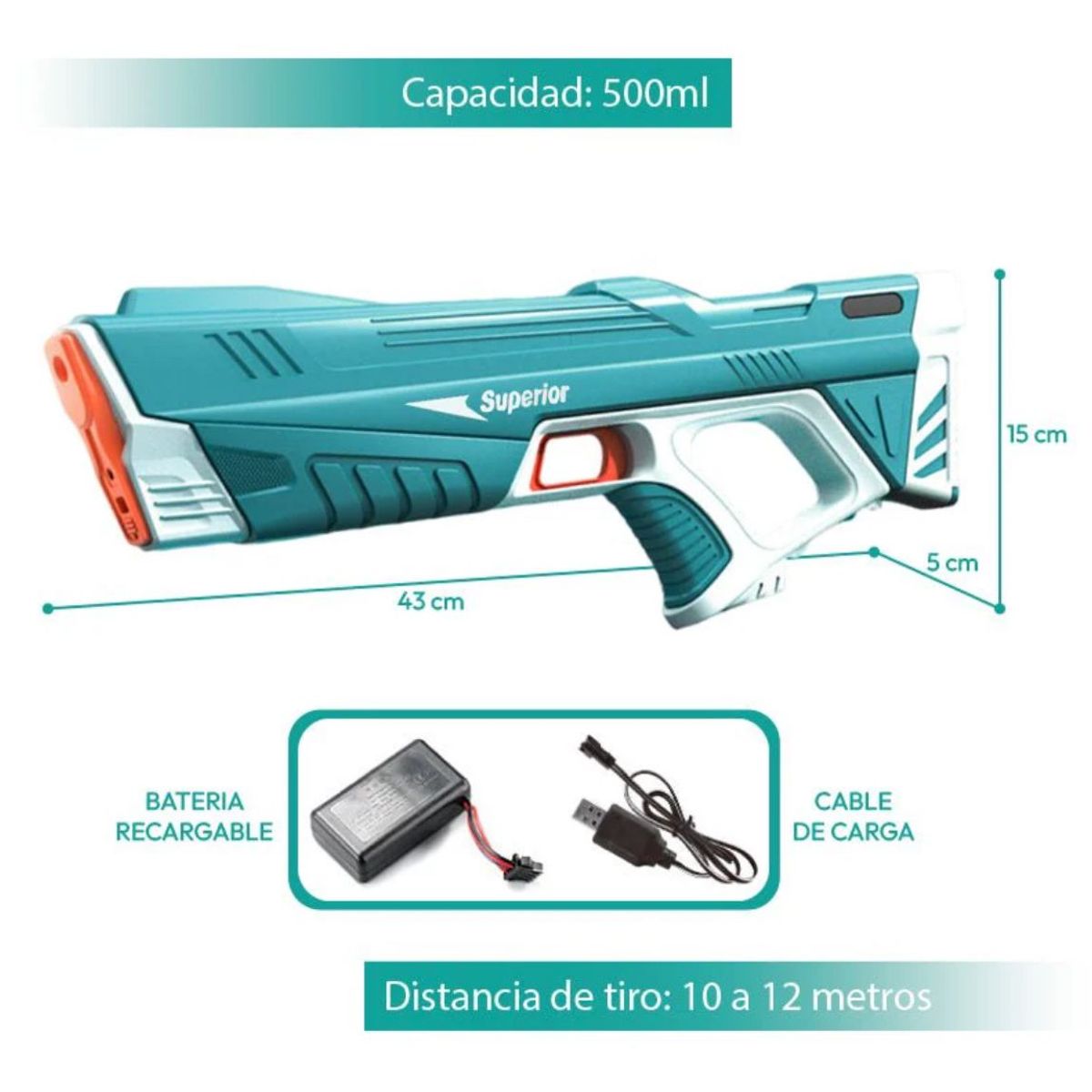 GENERICO - Pistola lanza Agua Eléctrica Automatica Niños Juguete Verano