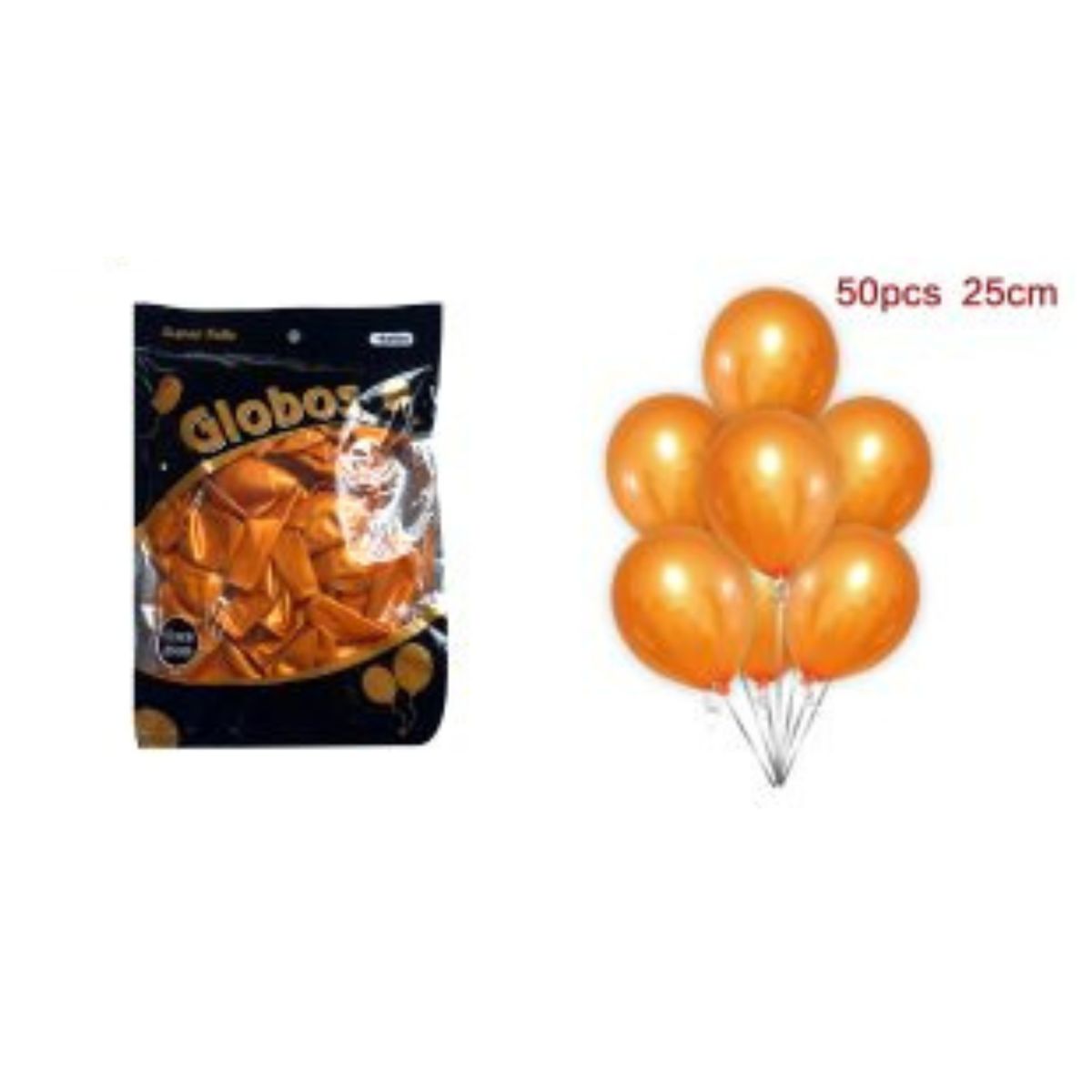 GENERICO - GLOBOS CROMADOS 25 CM 50 PCS