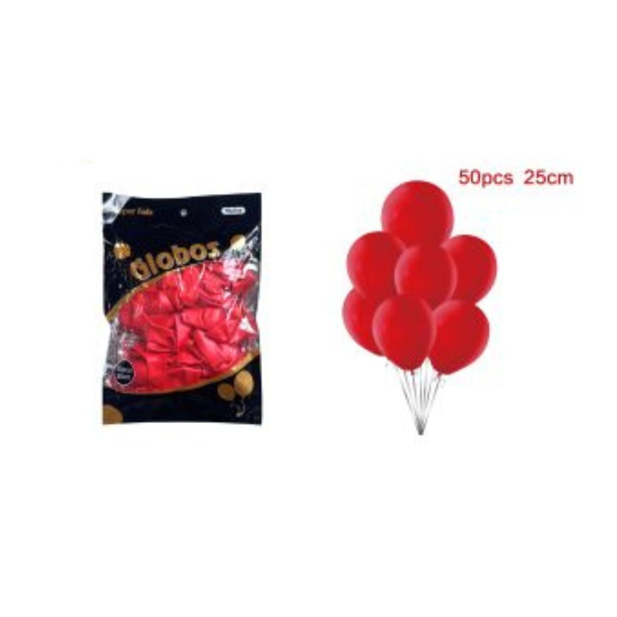 GENERICO - GLOBOS CROMADOS 25 CM 50 PCS