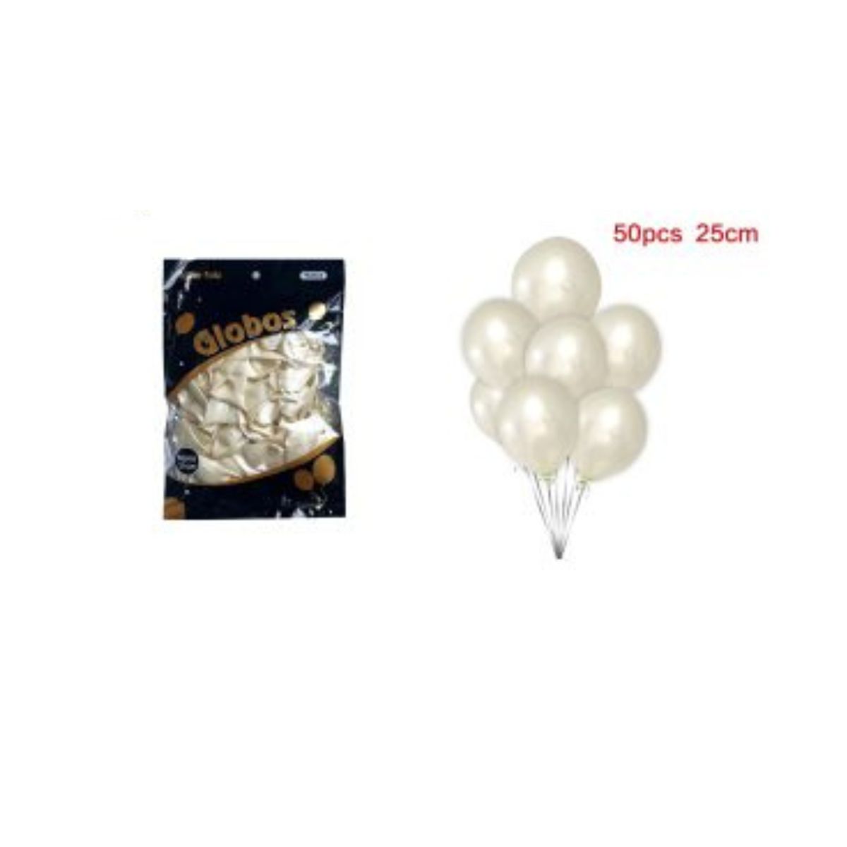 GENERICO - GLOBOS CROMADOS 25 CM 50 PCS