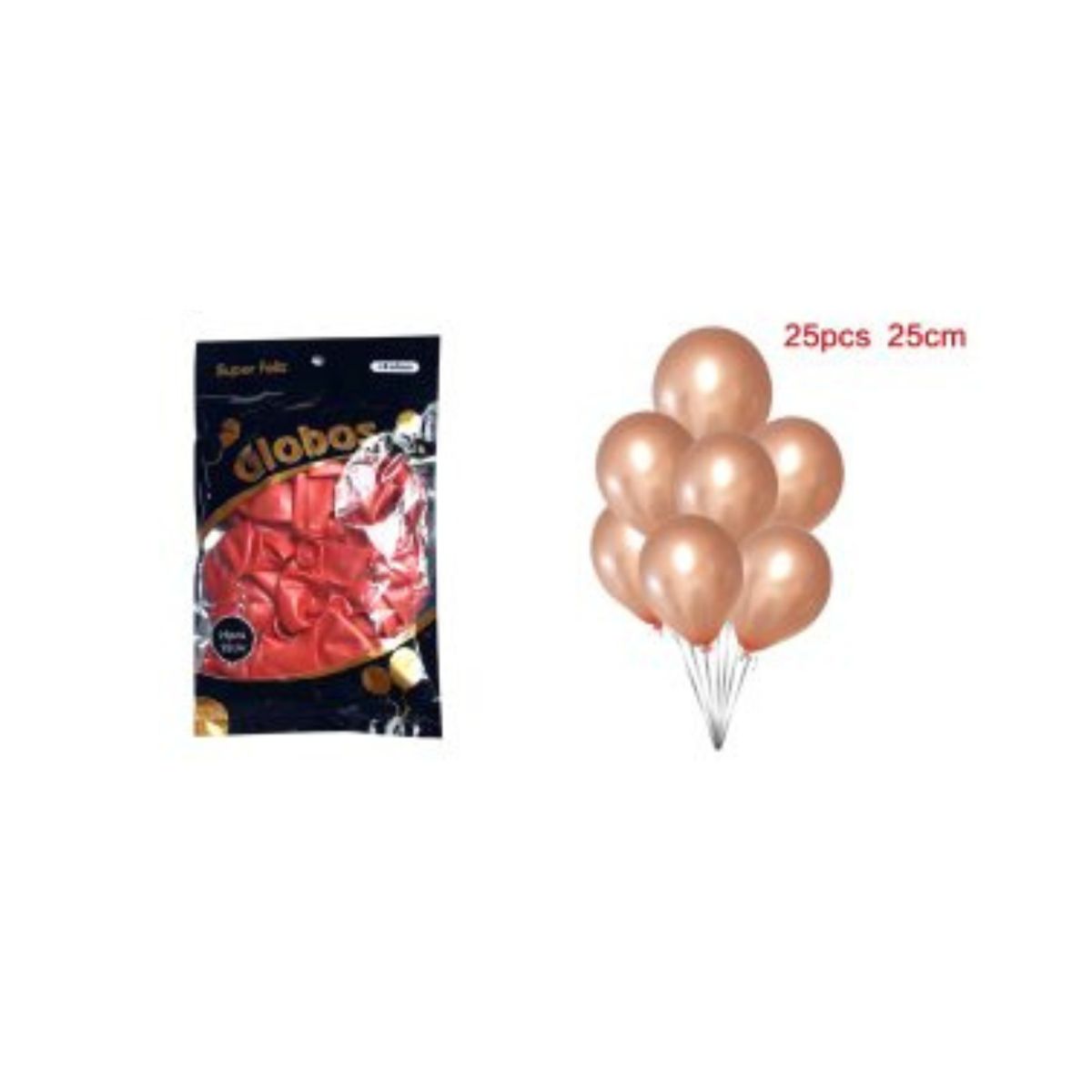 GENERICO - GLOBOS CROMADOS 25 CM 25 PCS