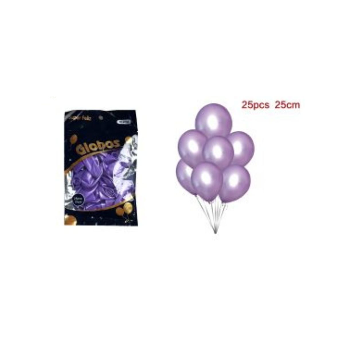 GENERICO - GLOBOS CROMADOS 25 CM 25 PCS
