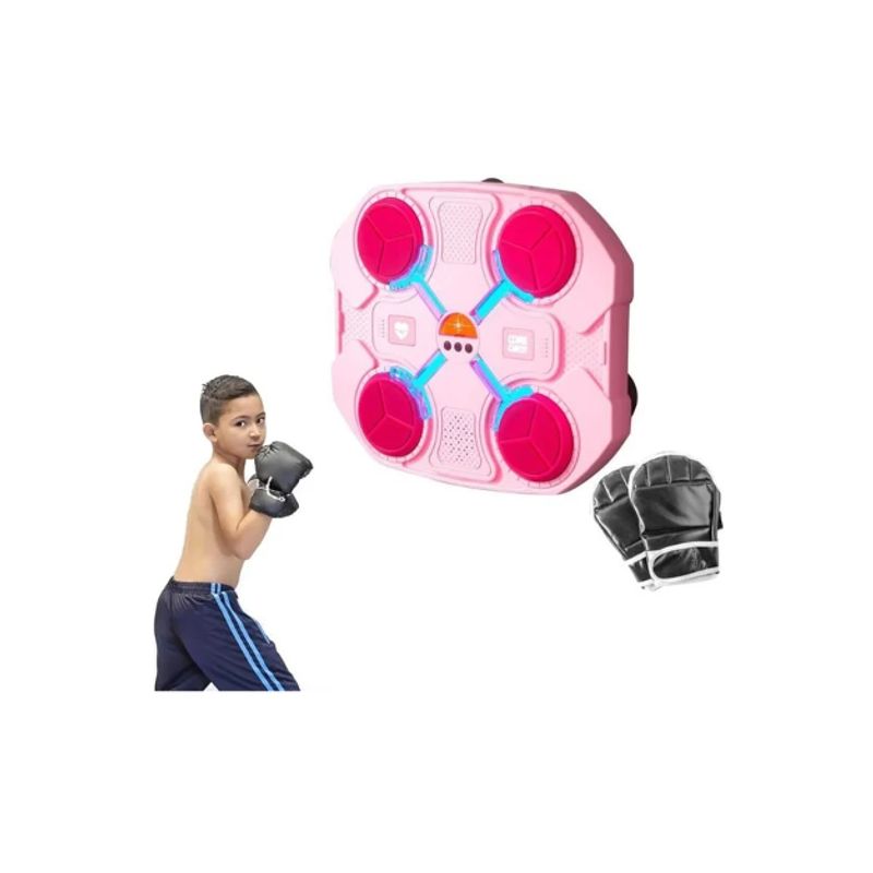 GENERICO - Máquina de boxeo Musical 4 platos Para niños Rosa