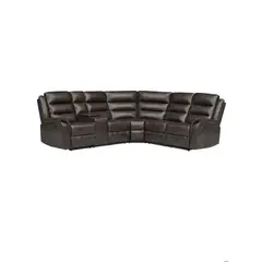 ECOMUSO - RECLINABLE SECCIONAL DAYTON 3PC PU BROWN 8099