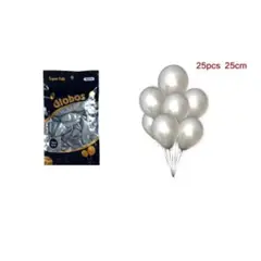 GENERICO - GLOBOS CROMADOS 25 CM 25 PCS
