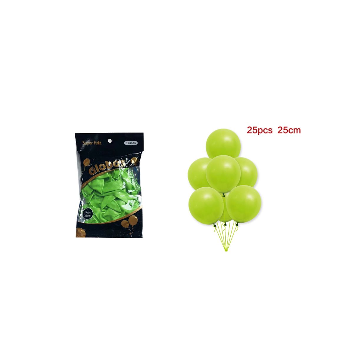GENERICO - GLOBOS CROMADOS 25 CM 25 PCS