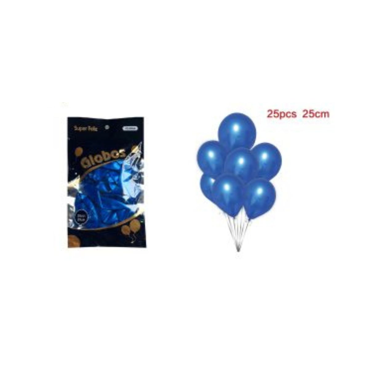 GENERICO - GLOBOS CROMADOS 25 CM 25 PCS
