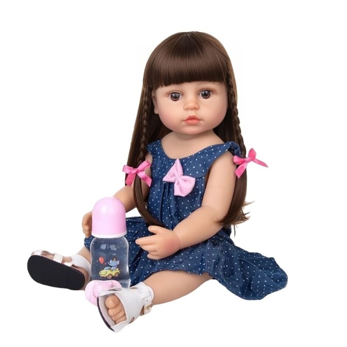 OEM - Muñeca realista pelo negro 55cm