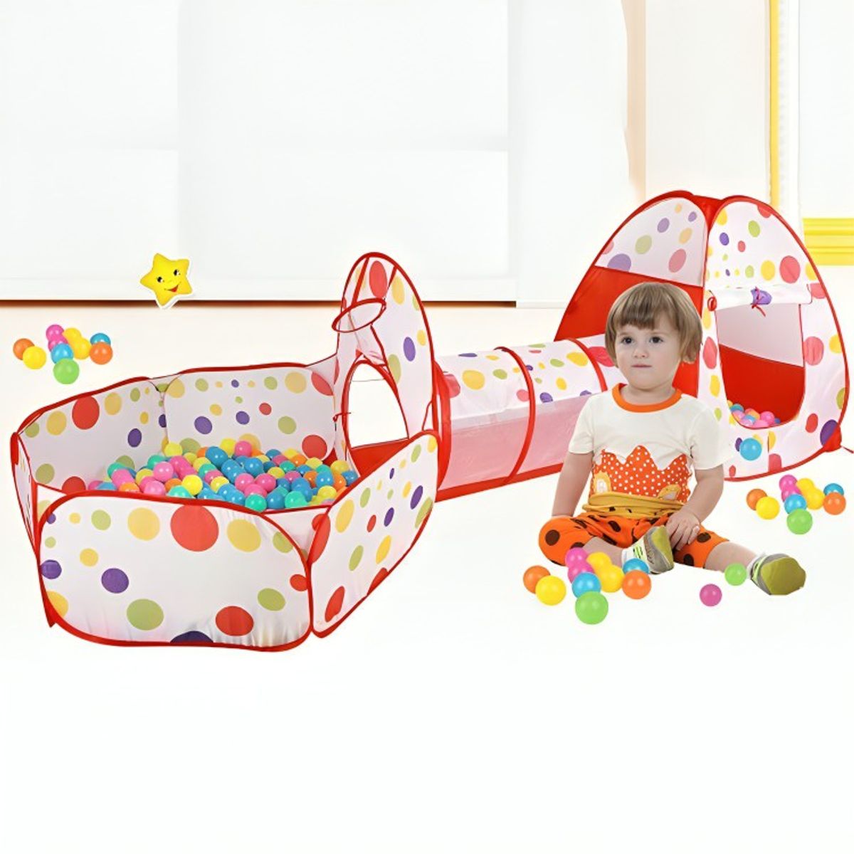 OEM - Carpa Piscina con Tunel Rojo