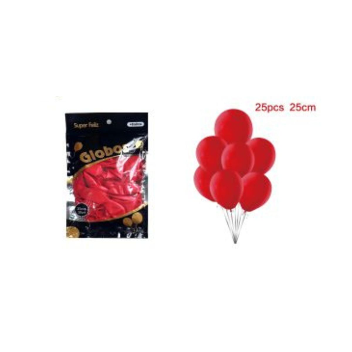GENERICO - GLOBOS CROMADOS 25 CM 25 PCS