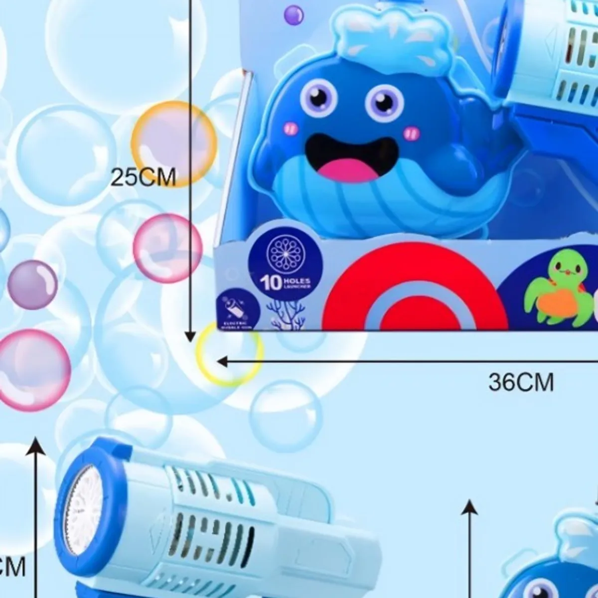 OEM - Mochila de burbujas Eléctrica Ballena 17x14x73cm