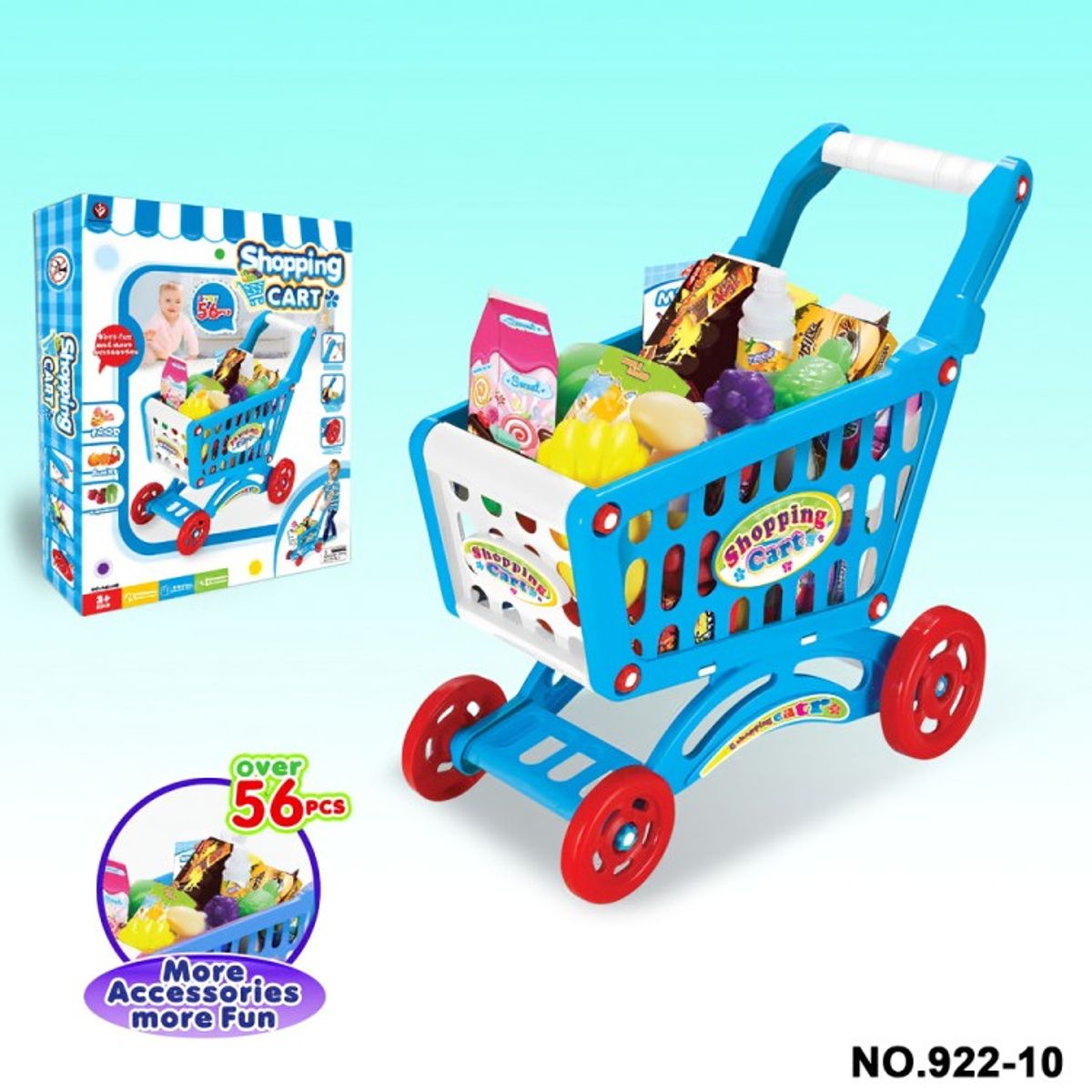 OEM - Carrito de compras 56 pcs - Azul
