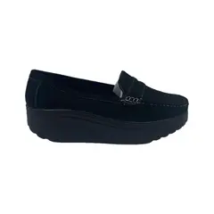 PAND G - Mocasín Negro Plataforma Mujer