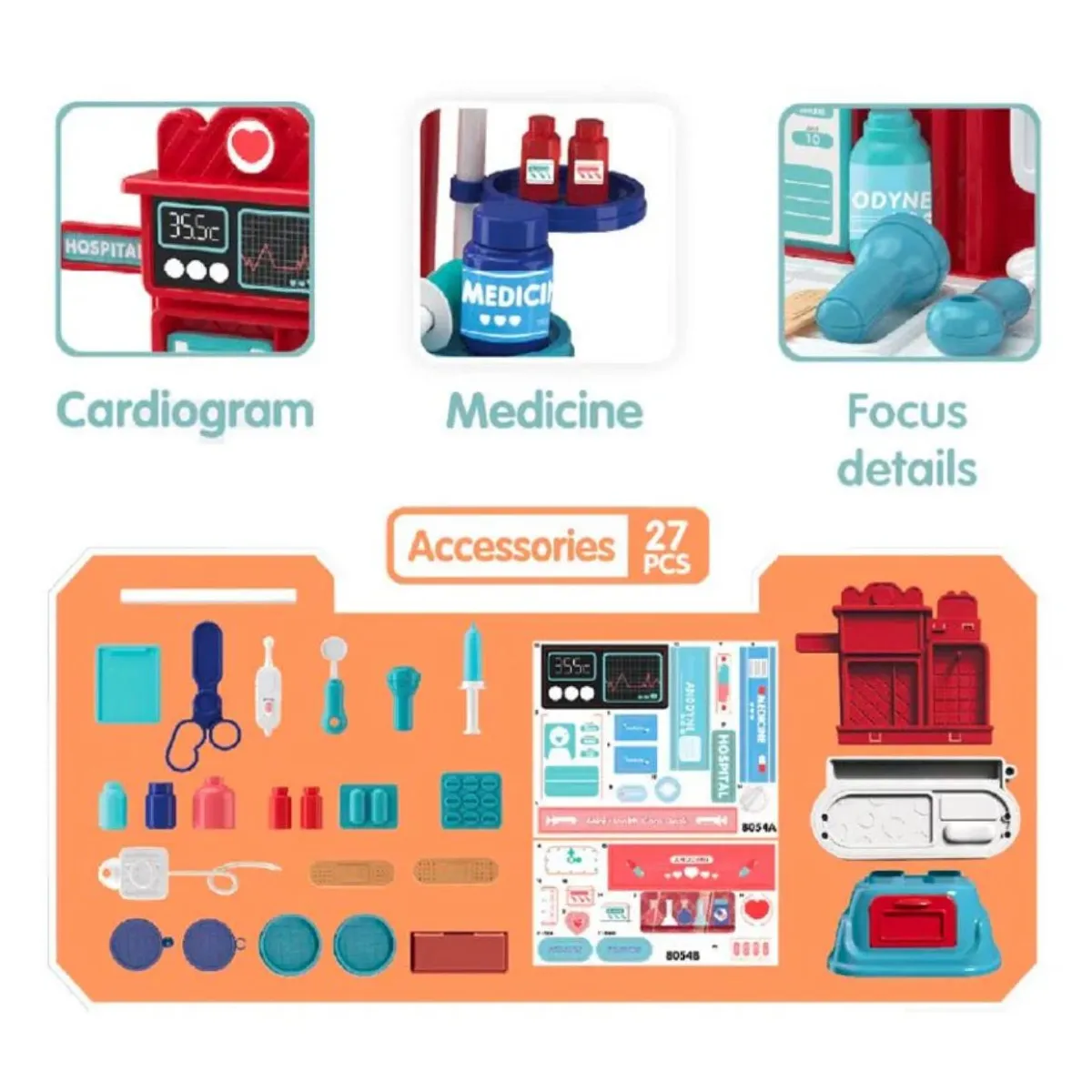 GENERICO - Set De Doctor 27 Piezas Juguete De Doctor Médico Niños