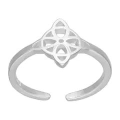 GENERICO - Anillo Ajustable Plata Fina Nudo De Brujas Protección Mujer