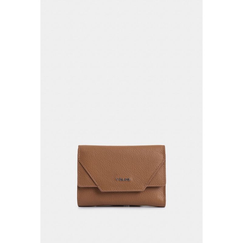 VELEZ - Vélez Billetera Magnolia Cuero Mujer Corte Hexagonal Miel