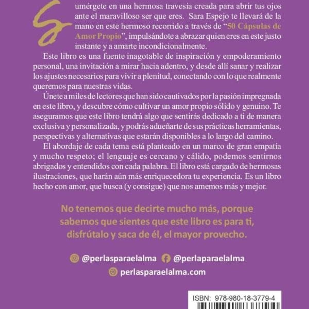 GENERICO - Libro 50 Cápsulas de Amor Propio - Sara Espejo