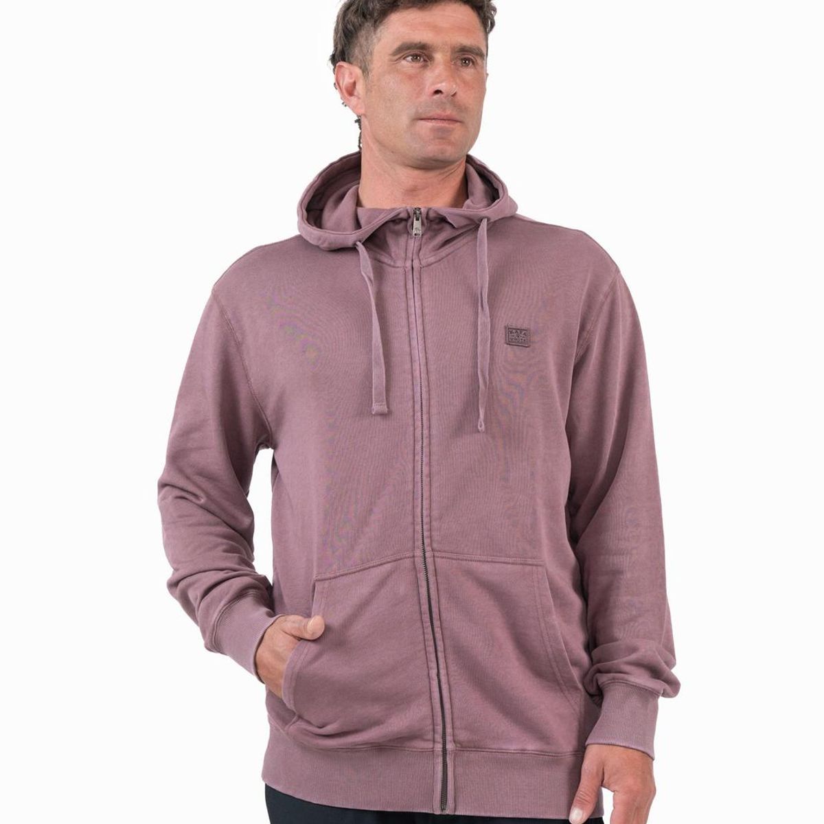 KAYA UNITE - Polerón Hombre Full Zip Liviano Solid Plum