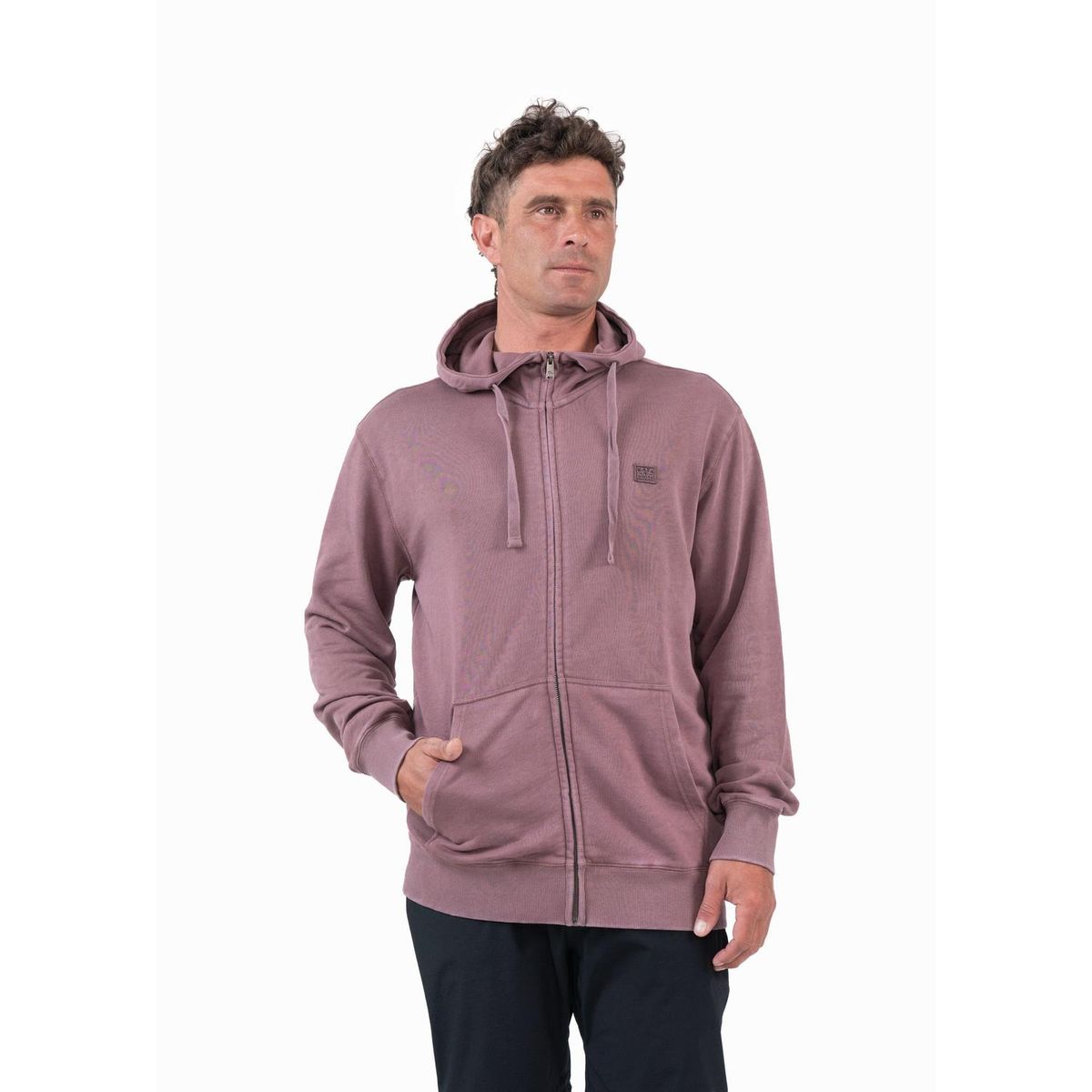 KAYA UNITE - Polerón Hombre Full Zip Liviano Solid Plum