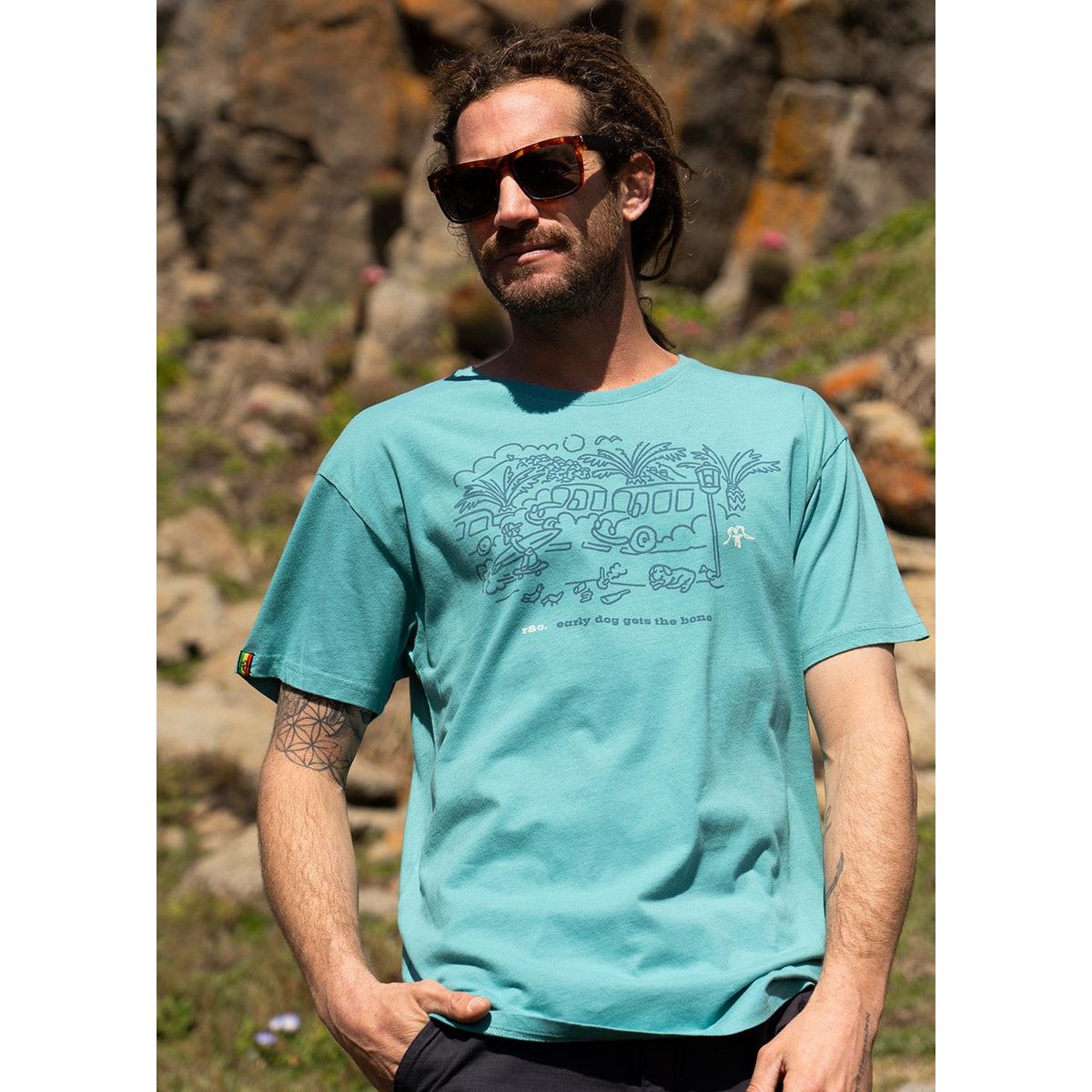 KAYA UNITE - Polera Hombre Bone Turquoise