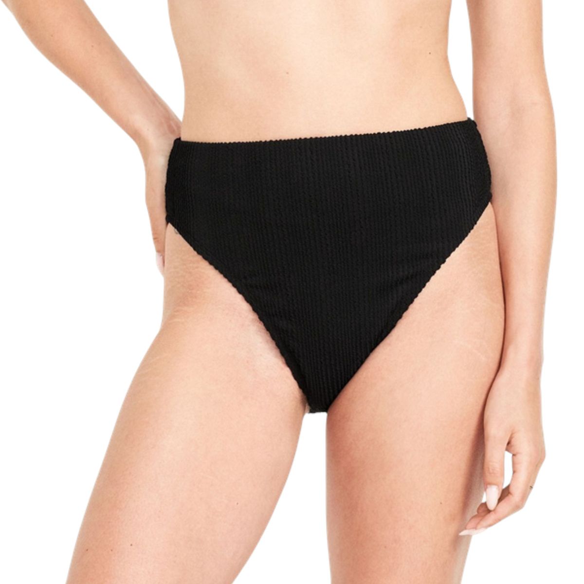 OLD NAVY - Bikini Tiro Extra Alto Mujer Negro