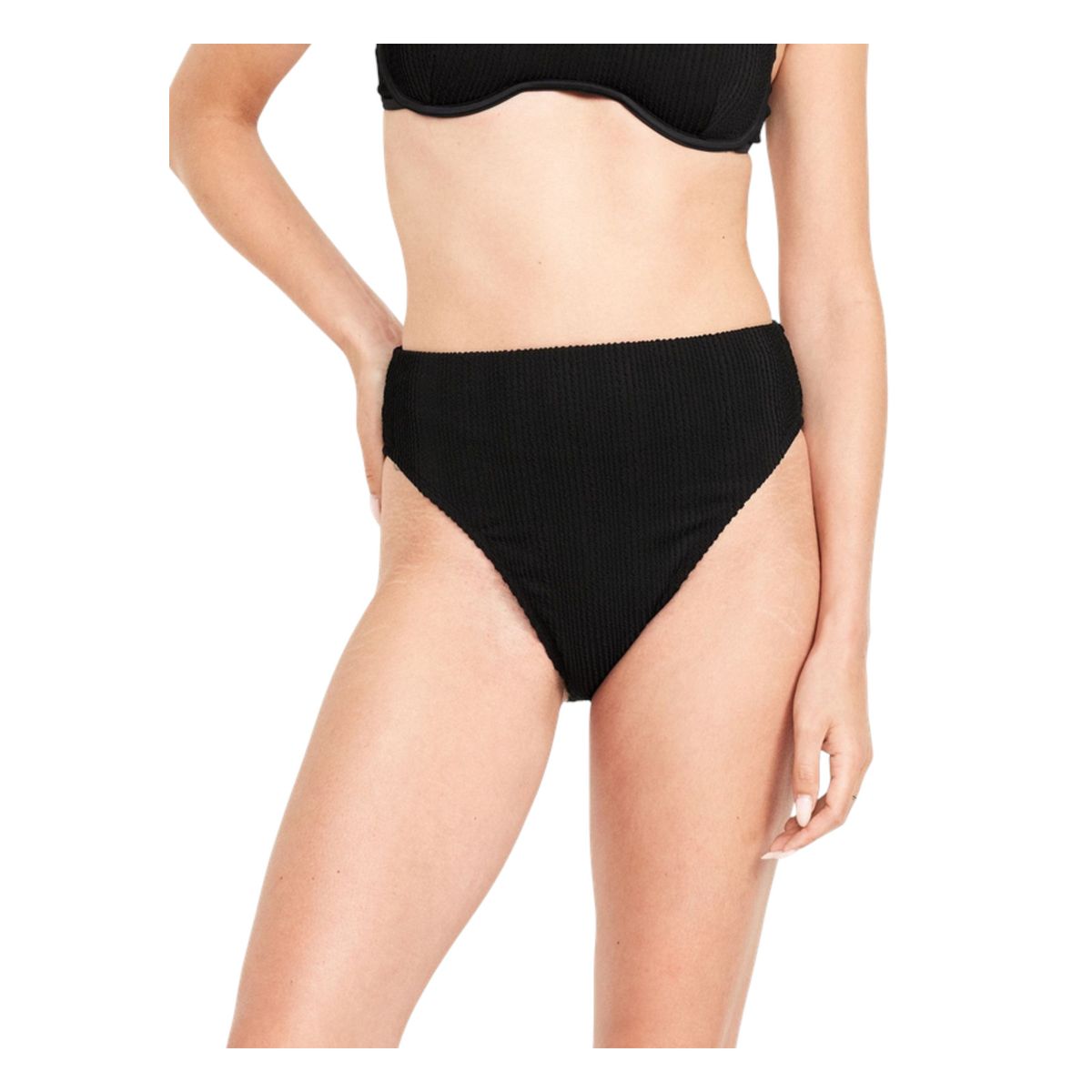 OLD NAVY - Bikini Tiro Extra Alto Mujer Negro
