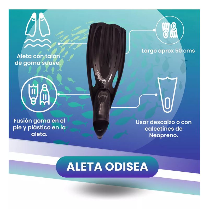 CABOSUB - Aleta De Buceo Odisea Cabosub Negra 42-43