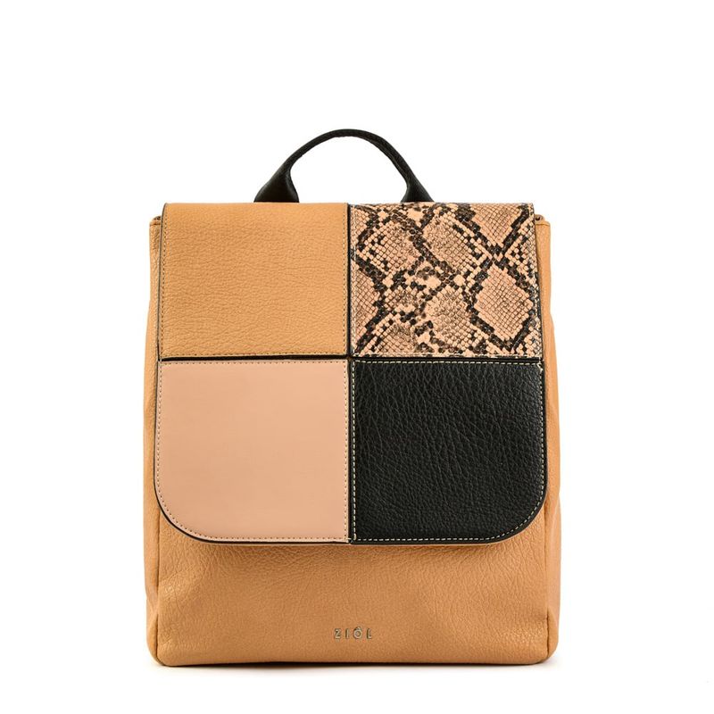 ZIOL - Mochila con tapa mediana elinna camel